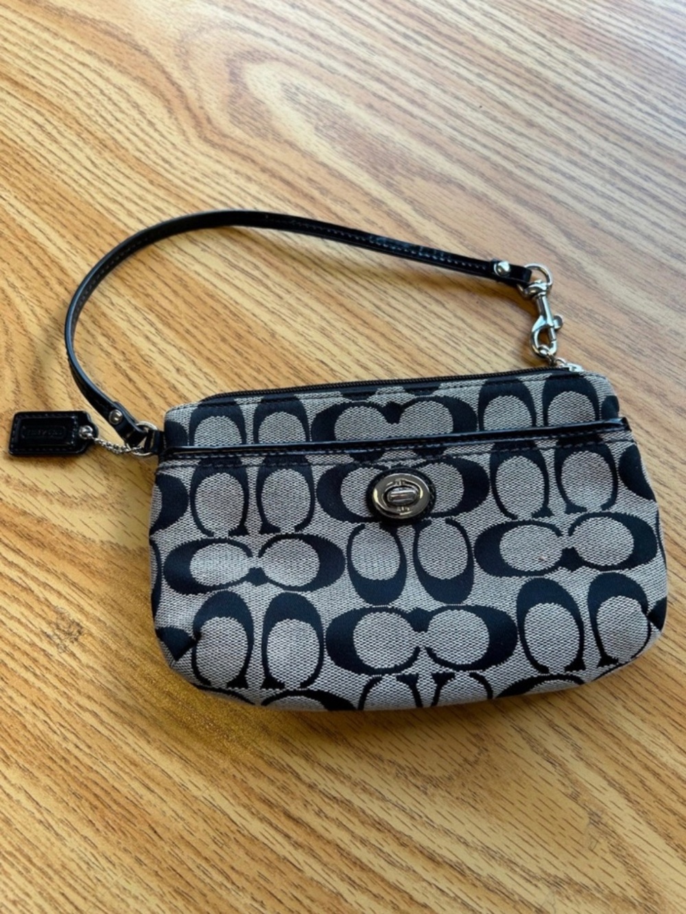 Coach Signature Jacquard Wristlet